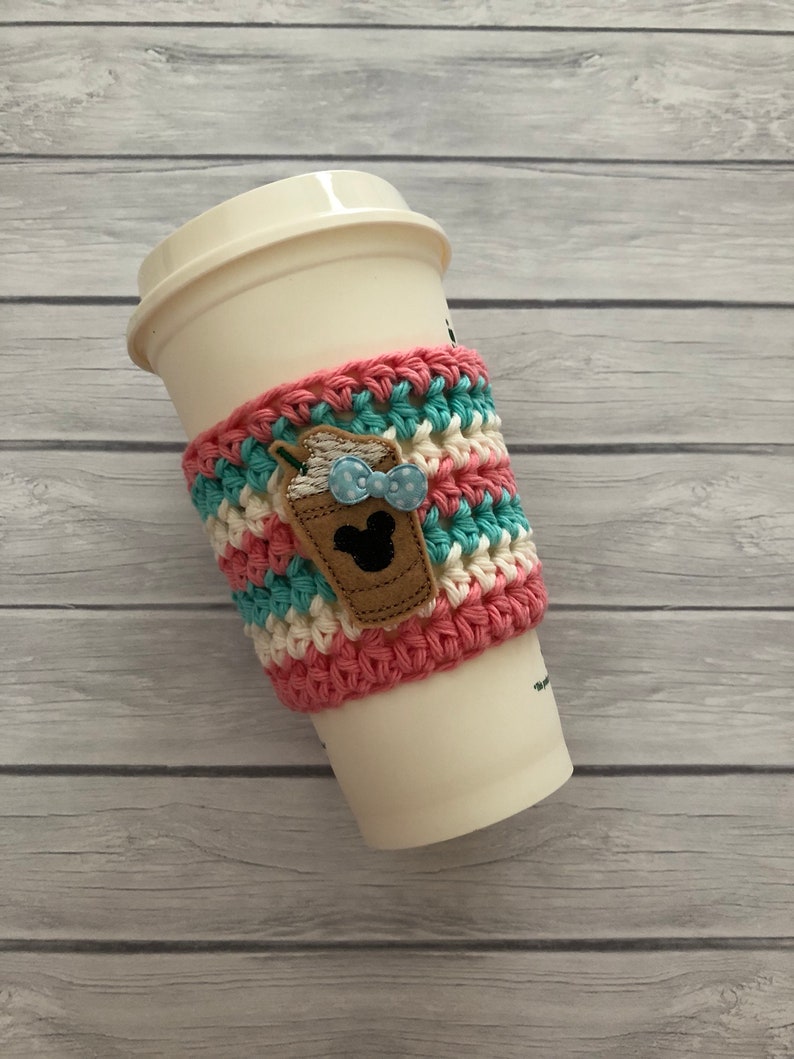 Coffee cozy, coffee sleeve, cup cozy, coffee cup cozy, crochet cup cozy, drink cozy, reusable cup sleeve, colorful coffee cozy image 5
