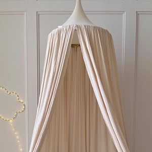 Organic Cotton Canopy: Light Beige Boho Nursery Tent