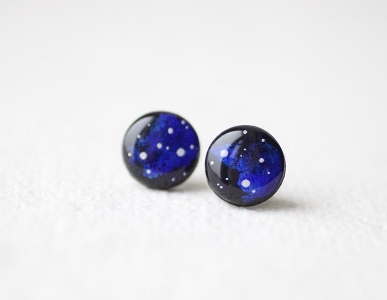 Night Sky Studs - Stardust Tiny Ear Studs - Space jewelry BUY 2 GET 1 FREE 