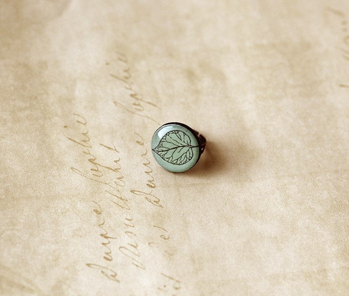 Frosted Leaf Clay Ring Etsy