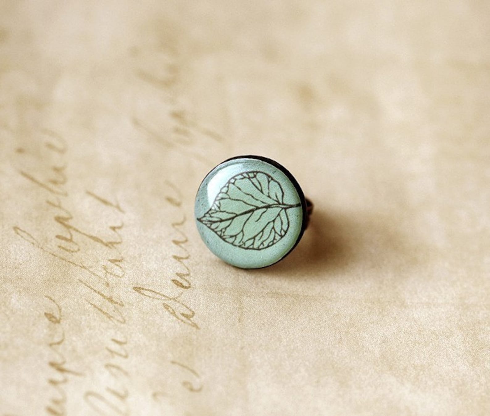 Frosted Leaf Clay Ring Etsy