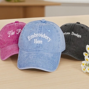 Personalized text embroidered hat,Vintage baseball cap,Bachelorette hat,Custom embroidered logo baseball cap,Unisex baseball cap,Custom Cap