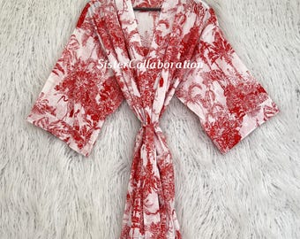 Cotton Kimono Robe Dressing Gown: Japanese Style Kimono