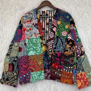 Phulkari damjacka i bohemisk stil: Broderad kappa för fest # 07