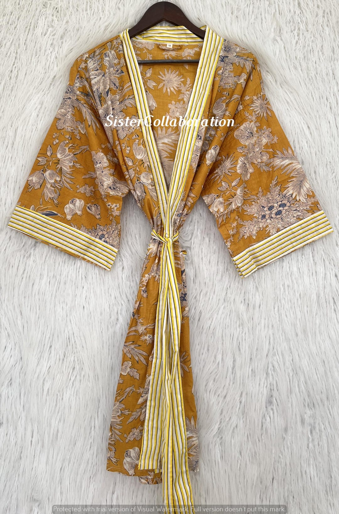 Indian Dress Bridesmaid Robe: Women's Floral Cotton Kimono - Etsy