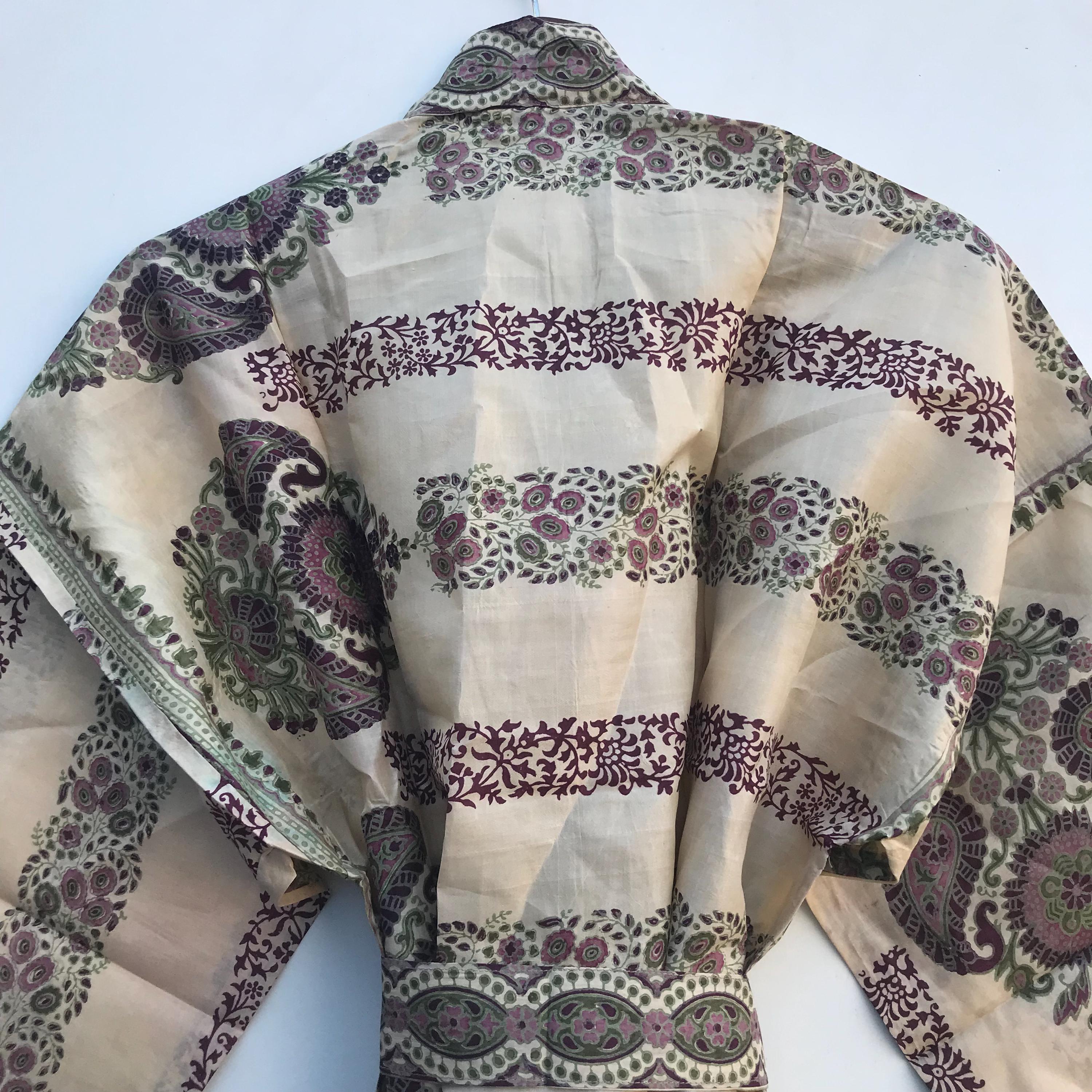 Sari Robe Vintage Silk Sari Kimono Robe: Recycled Indian Silk Fabric Dress # 50 ...