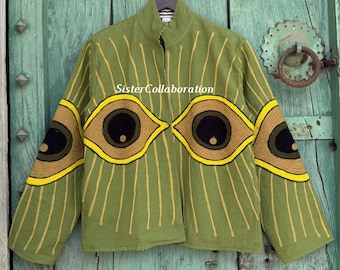 Traditional Suzani Print Jacket: Handmade Indian Cotton Outerwear