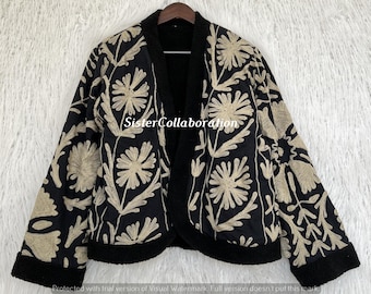 Suzani Embroidery Cotton Jacket:  Beach Wear Jacket