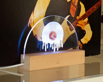 LED Vinyl Record Stand: Acrylic Light Up Display for Turntable Setup