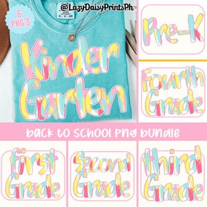 Preppy Back to School Png Bundle, Kindergarten Kid Design, Pre-K to Fourth Grade Png, Teacher First Day of School Shirt Design, Png