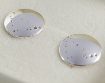 Sterling Silver Capricorn Constellation Earrings: Recycled Silver