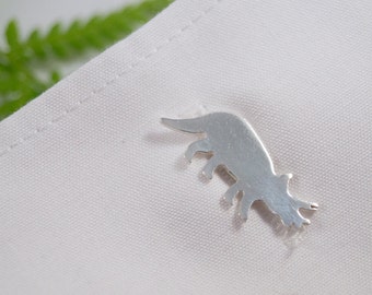 Silver Dinosaur cufflinks: A matching pair of Triceratops sterling silver cufflinks.