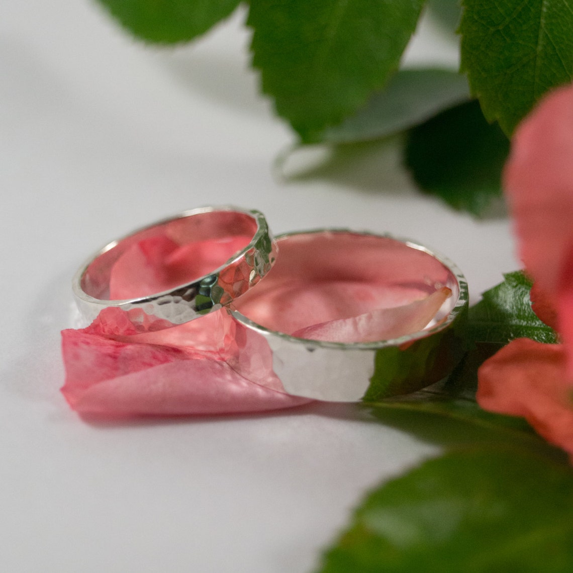 Silver Wedding Bands A Set of His and His Eco Silver Wedding Etsy