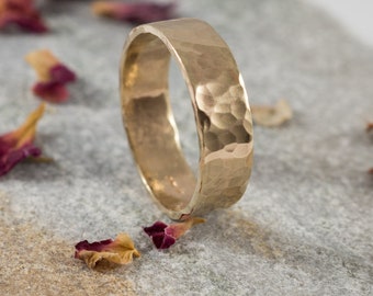 His and His Gold Wedding Band: A his and his pair of 14ct yellow recycled gold wedding bands