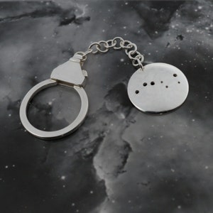 Silver Big Dipper keyring: The constellation of the Big Dipper on a sterling silver keychain