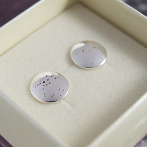 Silver Sagittarius earrings: Sterling silver earrings showing the constellation of Sagittarius.