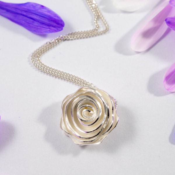 PRIVATE LISTING Silver Rose Pendant: A Sterling Silver Rose Pendant