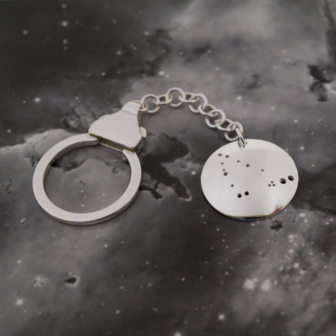 Sterling Silver Capricorn Constellation Keychain: Recycled Silver ...