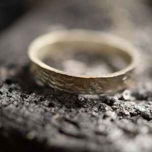 His and His Silver Botanical Wedding Bands: A pair of 5mm wide eco silver wedding bands image 10