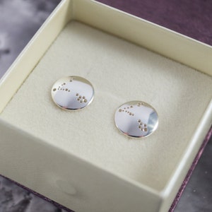 Silver Pisces earrings: Sterling silver earrings showing the constellation of Pisces.