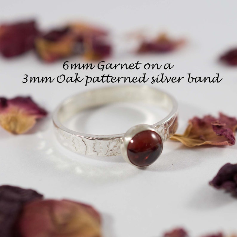 Oak Leaf Wedding Bands: A Set of his and hers Sterling silver Oak leaf textured wedding rings image 7
