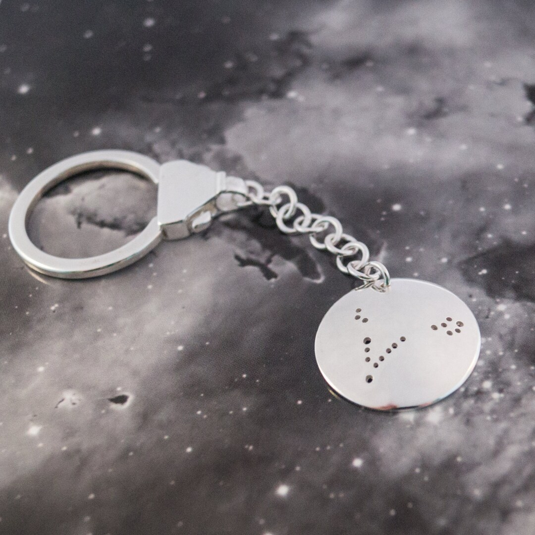Zodiac Constellation Keychain: Sterling Silver Astrology Keyring - Etsy