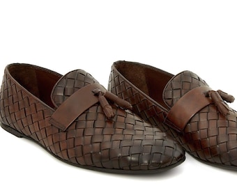 Handcrafted Calf Leather Moccasins: Italian Leather Lining, Rubber Sole