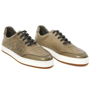 Sporty Handmade Sneakers for Men – Calf Leather Athletic Casual Shoes, Handmade Shoes, Mens Shoes, genuine leather, leather shoes