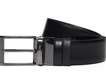 Handmade Calf Leather Belt: Classic Men's Belt with Silver Buckle