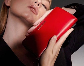 Handmade Calf Leather Long Wallet: Women's Luxury Clutch