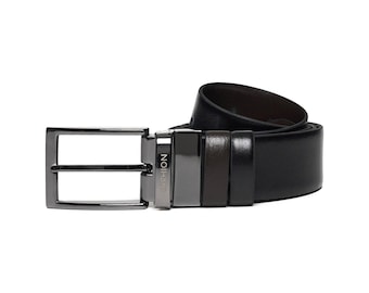 Men's Reversible Calf Leather Belt: Handmade Classic Style