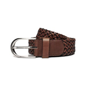 Men&#39;s Double-Sided Braided Calf Leather Handmade Belt, leather belt, mens leather belt, brown leather belt, mens belt,Genuine leather belt.