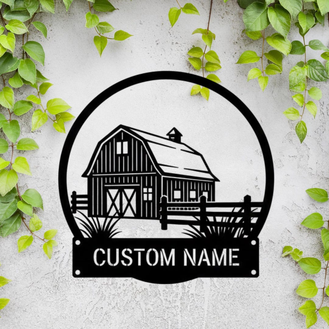 Personalized Farm Metal Sign, Custom Barn Name Wall Decor, Rustic ...