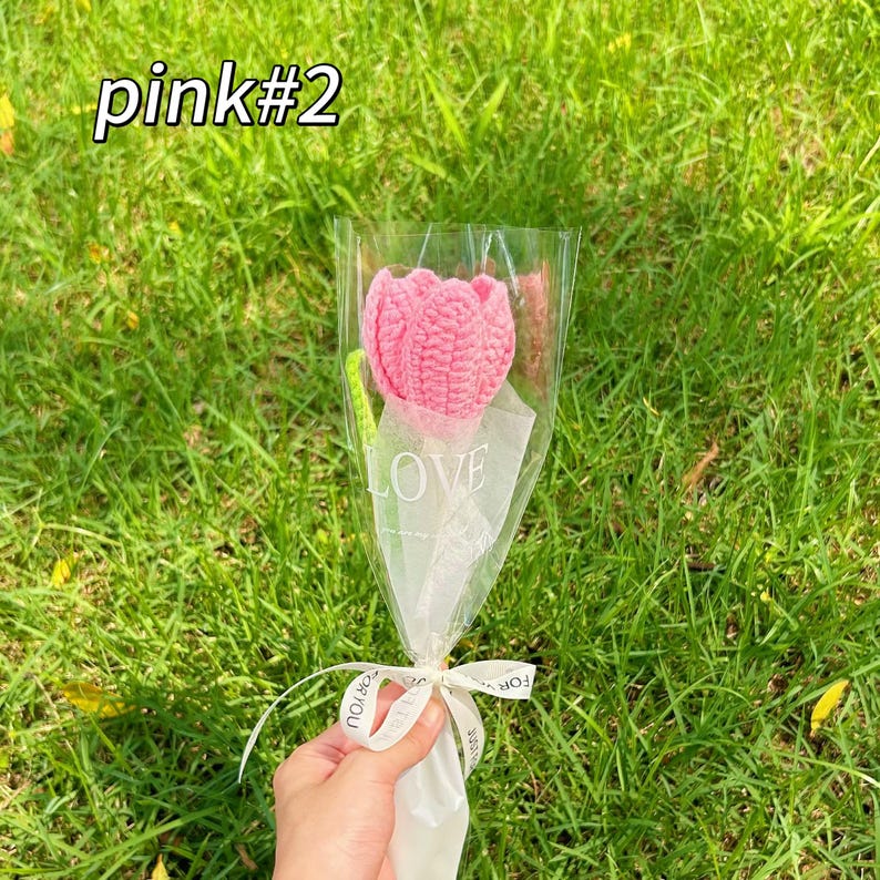 Crochet Tulip Flower Bouquet,handmade Flower,bridesmaid Bouquet,wedding