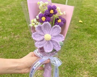 Crochet Small Flowers Bouquet,Handmade,Forever Flowers,Mother's Day,Anniversary,Birthday Gifts for Duaghter,Wife,Sister,Bridesmaids,Mom