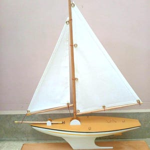 Handcrafted Wooden 35cm Ace Sloop Yacht Wooden Ship Model Boat