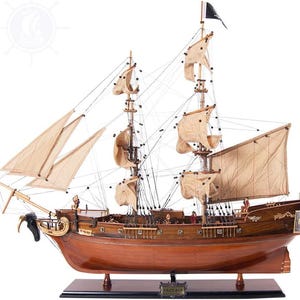 Modern Handicrafts Pirate Ship Model Exclusive Edition - Fully Assembled Ship Model - Exquisite Nautical Décor for Home & Office 35cm