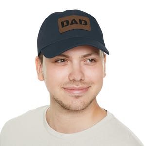 Dad Hat, Custom Personalized Papa Cap, Gift for Dad, New Papa, Customizable Grandpa Hat, Daddy Leather Patch, Men&#39;s Baseball Cap