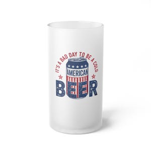 Custom Frosted Glass Beer Mug, Great for BBQs, Parties, Father&#39;s Day, Gift for Him, Unique Beer Lover Mug