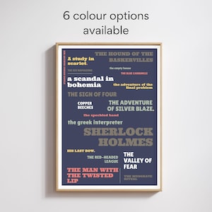 Poster di Sherlock Holmes, stampa tipografica, Arthur Conan Doyle, Il mastino dei Baskerville, serie poliziesca, stampa letteraria, stampa letteraria