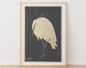 雨の中の白鷺（1925年）木版画 - Etsy 日本