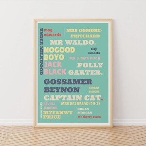 Stampa tipografica di Dylan Thomas, poster di Under Milkwood, poster gallese, arte tipografica, grafica, stampa di Eli Jenkins, stampa letteraria, stampa gallese
