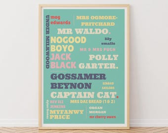 Dylan Thomas Under Milkwood Print: Welsh Typography Art