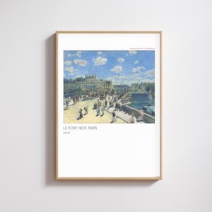 Lámina de Renoir, Arte francés, Le Pont Neuf, Arte impresionista, Póster de París, Póster impresionista, Lámina urbana, Arte del siglo XIX, Renoir