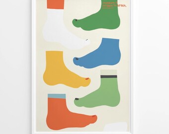 Colorful Socks Feet Art Print, New York Modern Wall Art (Framed/Unframed)