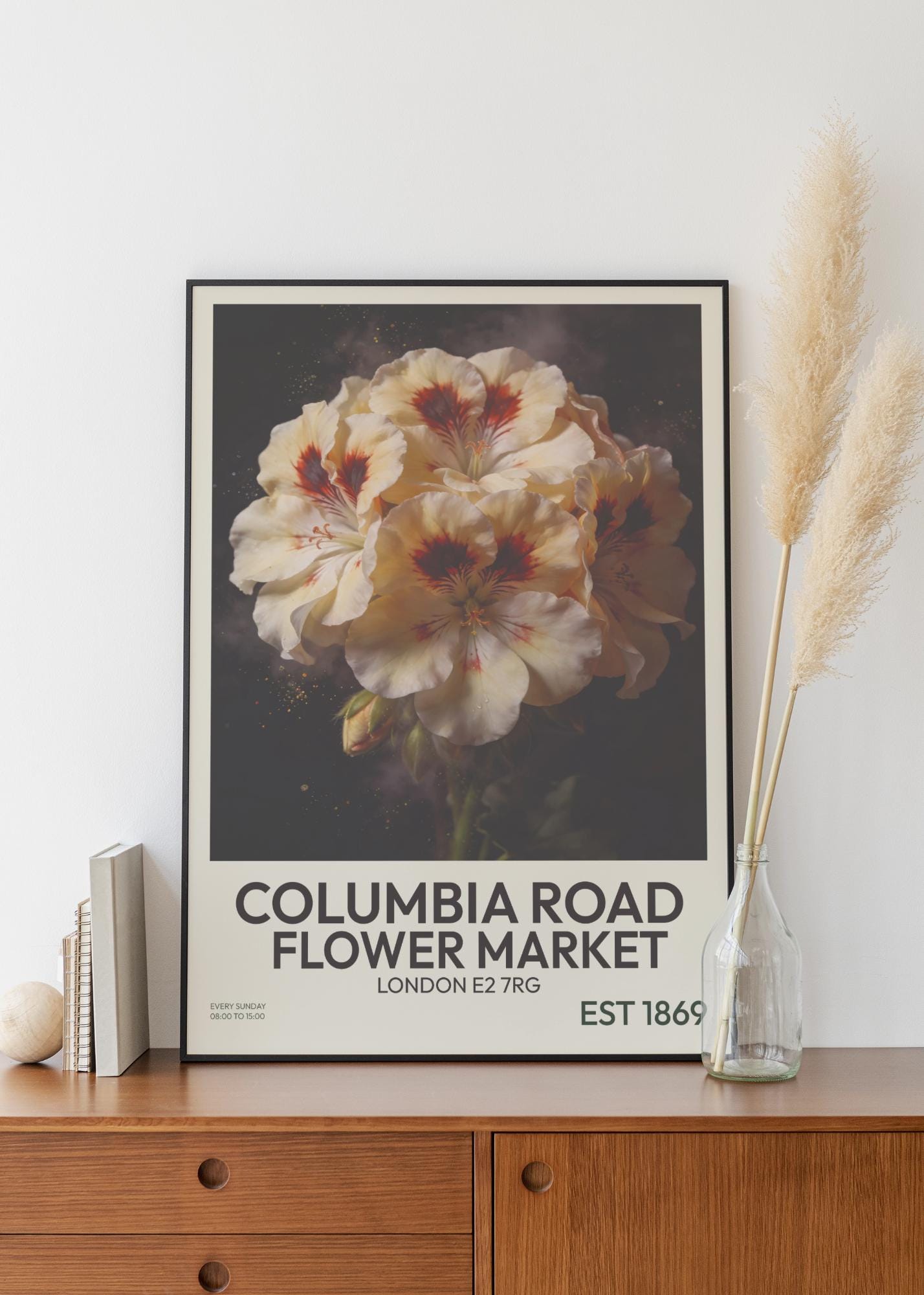 Columbia Road Flower Market Print – Geranium Botanical Wall Art