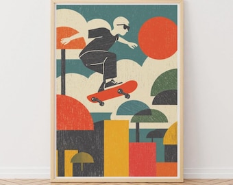 Urban Skateboard Art Print