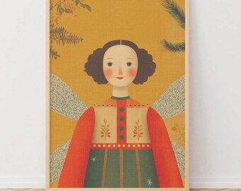 Winter Fairy Art Print: Seasonal Festive Poster