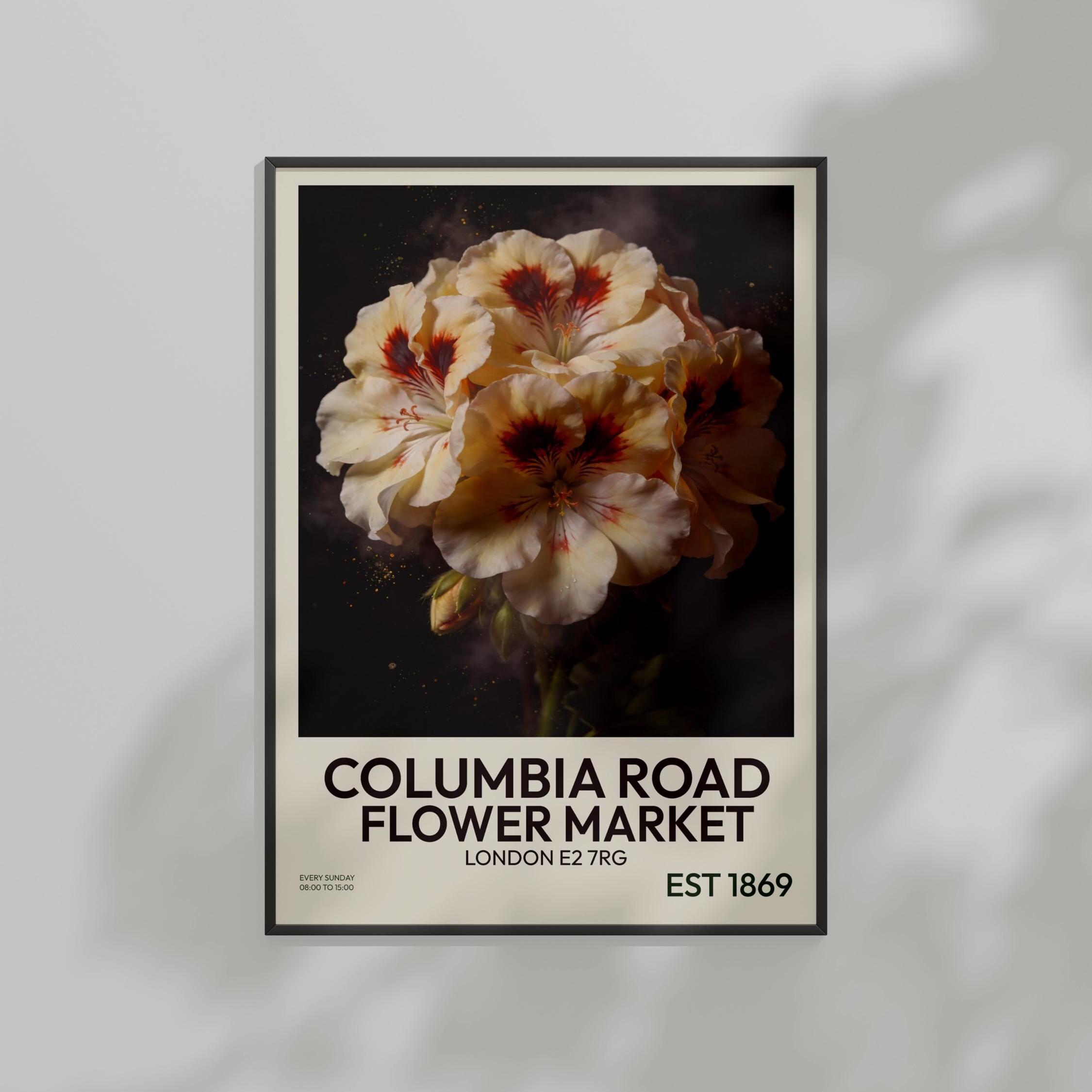 Columbia Road Flower Market Print – Geranium Botanical Wall Art