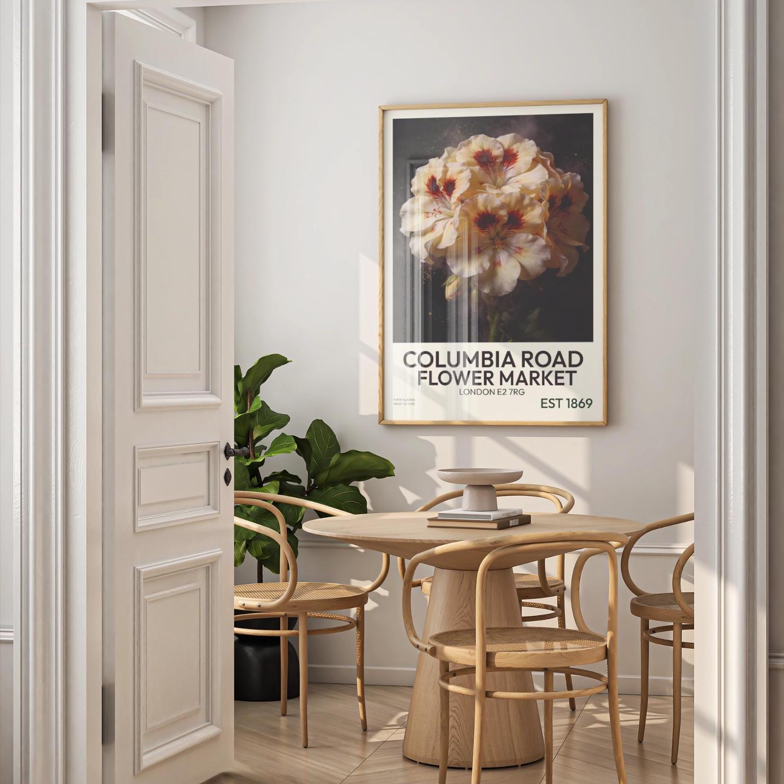 Columbia Road Flower Market Print – Geranium Botanical Wall Art